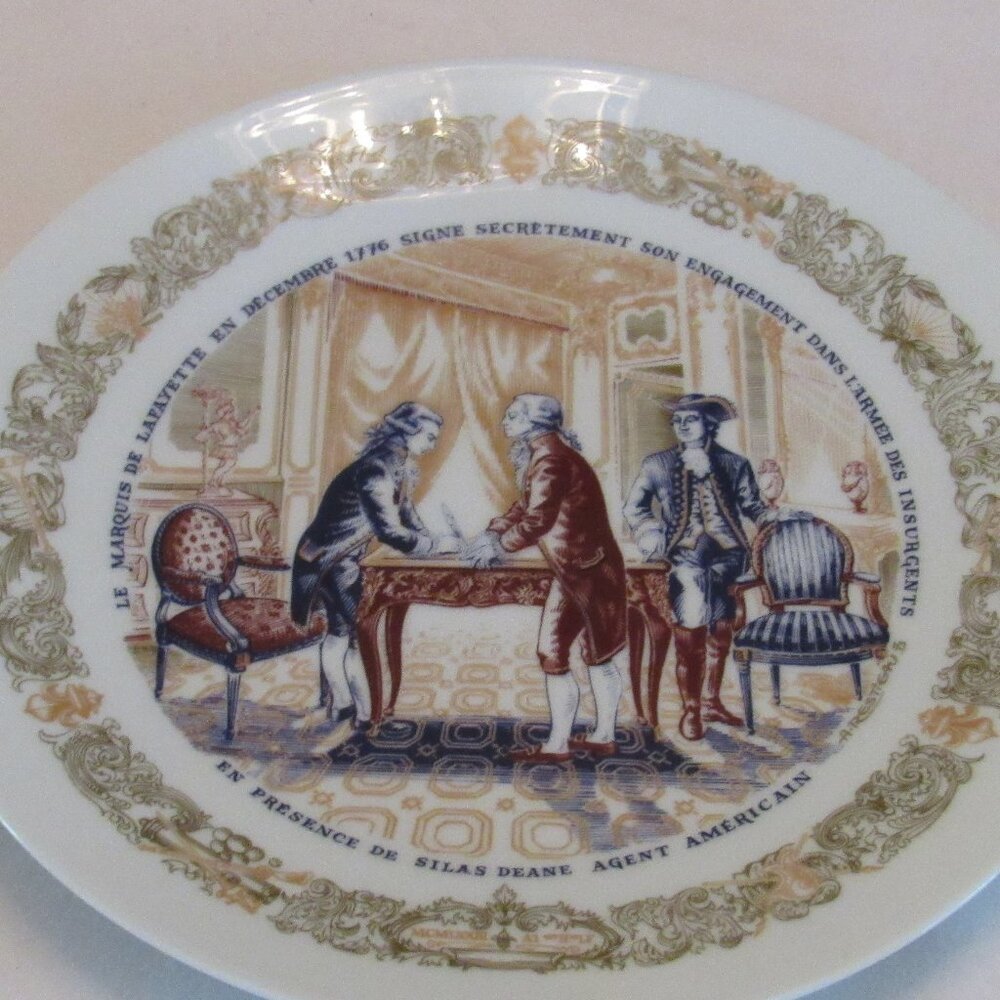 Vintage D'Arceau Limoges SECRET CONTRACT Premier Plate Lafayette Legacy Series